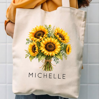 Bolso De Tela Bridal Shower | Teacher Mom Sunflower Name