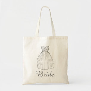 Bolso De Tela BRIDE Boda Princesa Blanca Vestido Tote de novia