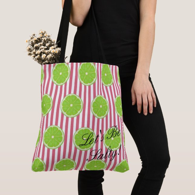 Bolso De Tela BRIDE & Bridesmaids Limes y Nantucket Red Fiesta (Detalle)