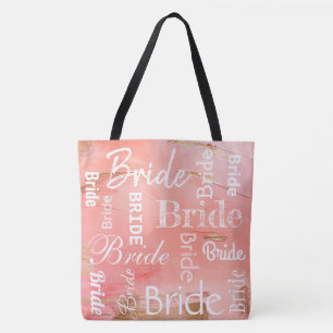 Bolso De Tela Bride Gold Melon Script Boda moderno