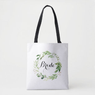 Bolso De Tela Bride Greenery Boda Tote Wreath
