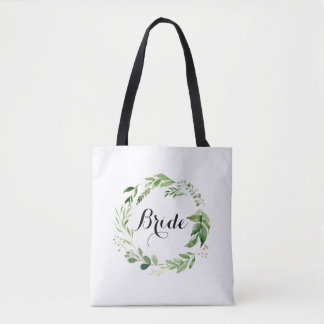Bolso De Tela Bride Greenery Boda Tote Wreath