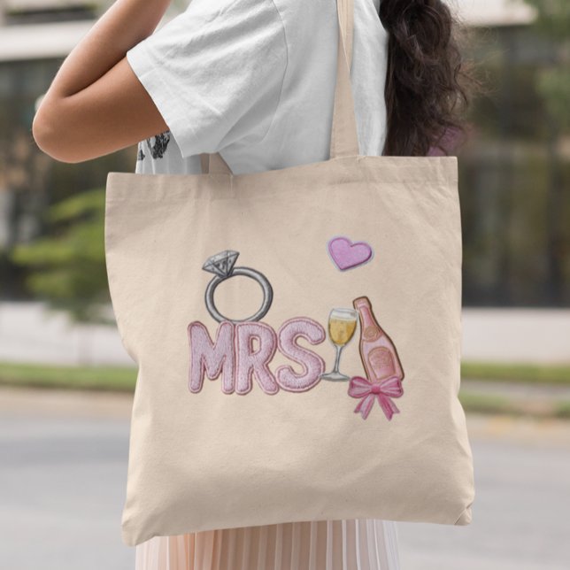 Bolso De Tela Bride MRS Faux Patch Embroidered Champagne (Subido por el creador)