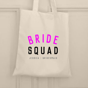 Bolso De Tela Bride Squad   Bachelorritas de color rosa caliente