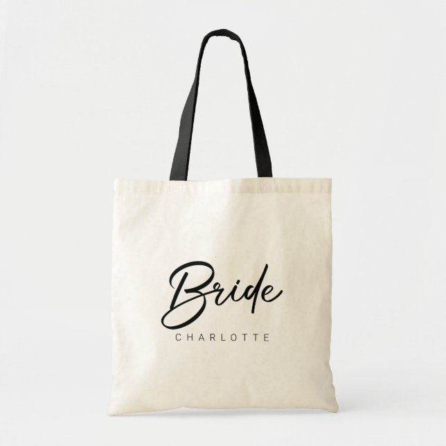 Bolso De Tela Bride Tote Bag | Guión moderno (Frente)