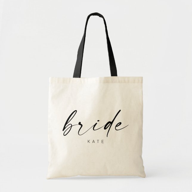 Bolso De Tela Bride Tote Bag | Guión moderno (Frente)