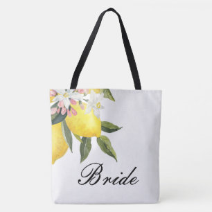 BOLSO DE TELA BRIDE TOTE BAG-LEMON FLORAL BODA