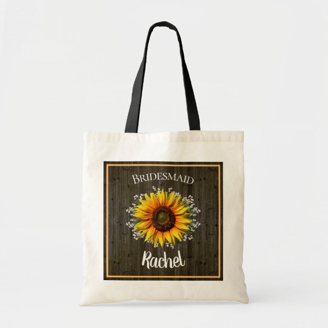Bolso De Tela Bridesmaid de girasol ruso (Frente)