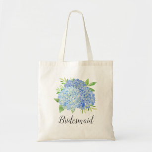 Bolso De Tela Bridesmaid Floral Azul Hidrangea Foliage