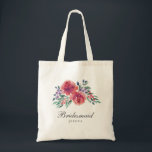 Bolso De Tela Bridesmaid floral de acuarela rusa<br><div class="desc">Elegante bolsa de tetas para damas de honor con diseño de flores de acuarela.</div>