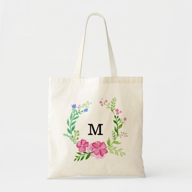 Bolso De Tela Bridesmaid floral personalizada (Frente)