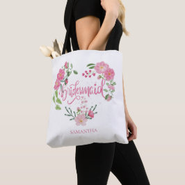 Bolso De Tela Bridesmaid Floral Personalized Name