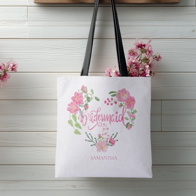 Bolso De Tela Bridesmaid Floral Personalized Name (Personalized Bridesmaid Tote Bag)
