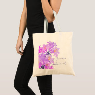 Bolso De Tela Bridesmaid Floral Purple Pluma Trendy