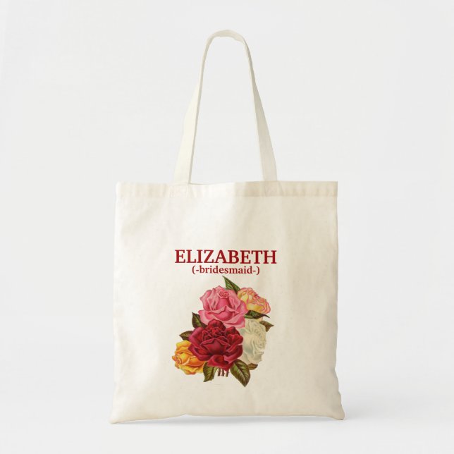 Bolso De Tela Bridesmaid floral Rustica Personalizada (Frente)