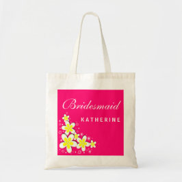 Bolso De Tela Bridesmaid Frangipani Presupuesto Floral Tote Bag