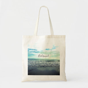 Bolso De Tela Bridesmaid Gift Party Favor Beach Ocean Resumen