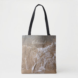 Bolso De Tela Bridesmaid Gift Sandy Beach Ocean Sea Water WWaves