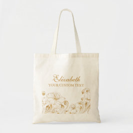 Bolso De Tela Bridesmaid Gracias Boda Elegant Gold Floral