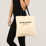 Bolso De Tela Bridesmaid Minimalista simple Personalizado negro<br><div class="desc">Noviaria simple Minimalista moderna Personalizado negra Tote Bag</div>