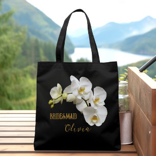 Bolso De Tela Bridesmaid Orchids Floral Personalizada