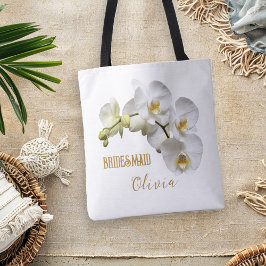 Bolso De Tela Bridesmaid Orchids Floral Personalizada