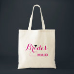 Bolso De Tela Bridesmaid Personalizado<br><div class="desc">Esta es una dama de honor personalizada con texto rosado y un corazón negro. Es un nombre personalizado monograma lindo mochila de teta vintage es la mejor idea de regalo para novias y damas de honor en bodas. Es perfecto como regalo de ducha de novia. Puede añadir fácilmente los nombres...</div>