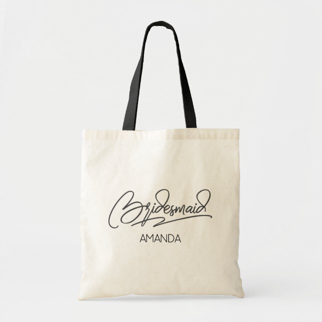 Bolso De Tela Bridesmaid Personalized Name (Frente)