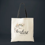 Bolso De Tela Bridesmaid Rubor Pink Floral<br><div class="desc">Elegante guión "dama de honor" con flores de color rosa oscuro. Añadir la fecha de boda. Coincidiendo con los elementos de esta colección.</div>
