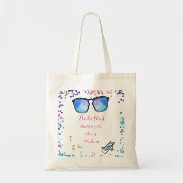 Bolso De Tela Bridesmaids Bachelorette Beach Destination (Frente)