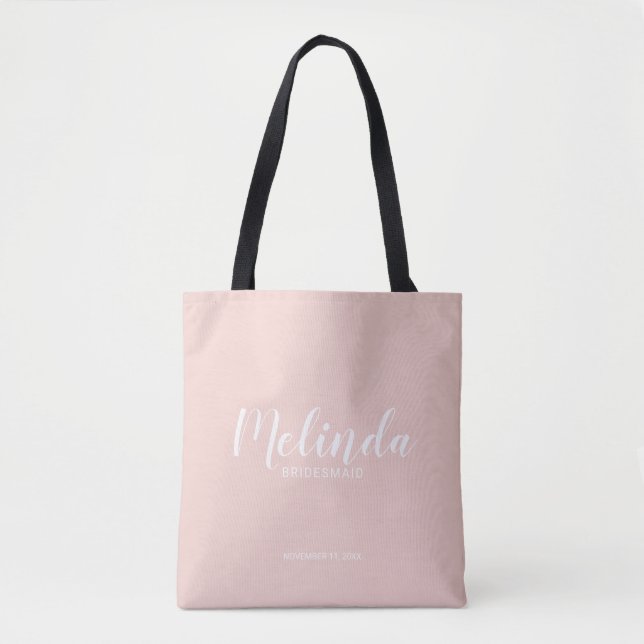 Bolso De Tela Bridesmaids personalizadas de escritura moderna (Anverso)