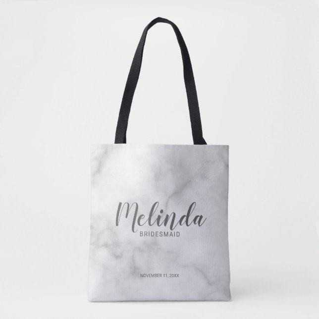 Bolso De Tela Bridesmaids personalizadas de escritura moderna (Anverso)