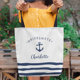 Bolso De Tela "Bridesmate" náutica personalizada