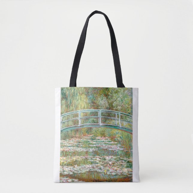 Bolso De Tela Bridge over a Pond of Water Lilies by Claude Monet (Anverso)