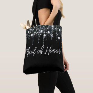 Bolso De Tela Brigada de luces colgantes negras y blancas