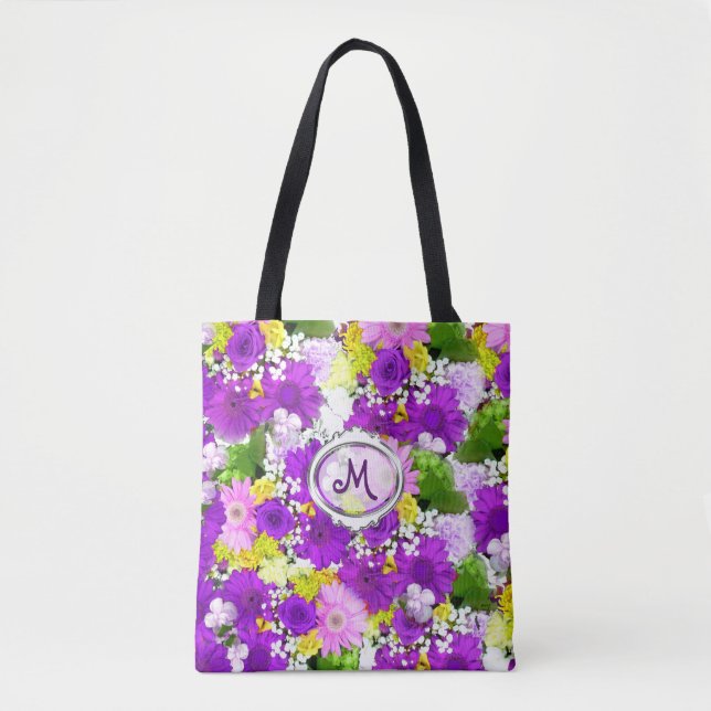 Bolso De Tela Bright Floral Bouquet (Anverso)