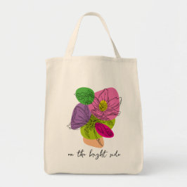 Bolso De Tela Bright Hibiscus Flower Line Art