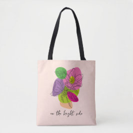 Bolso De Tela Bright Hibiscus Flower Line Art