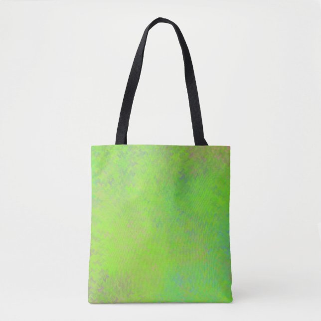 Bolso De Tela Bright Neon Green Modern Marble Art (Anverso)