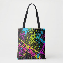Bolso De Tela Bright Neon Paint Splatter