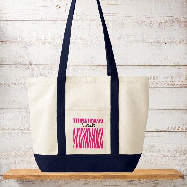 Bolso De Tela Bright Pink Wavy Animal Print Tote (Subido por el creador)