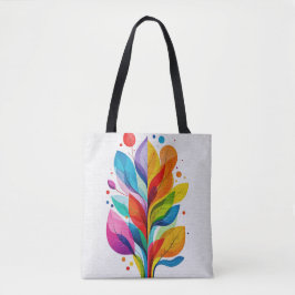 Bolso De Tela Bright Rainbow Tree Of Life Abstract Graphic