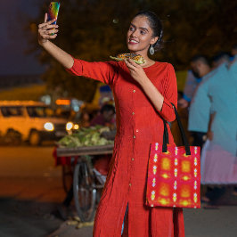 Bolso De Tela Bright Tile Art