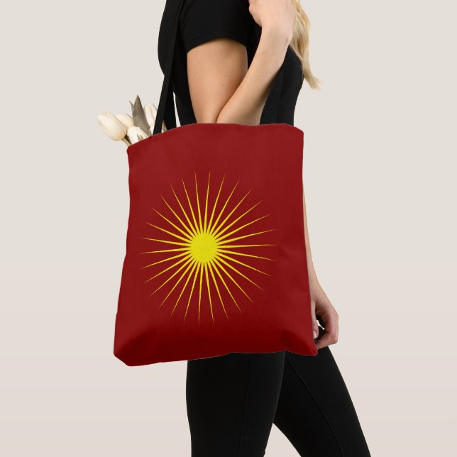 Bolso De Tela Bright Yellow Shining Star Mark Christmas Red (Detalle)
