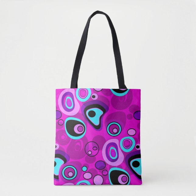 Bolso De Tela Brillante, abstracto, magenta (Anverso)