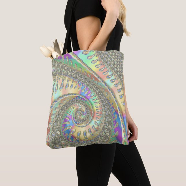 Bolso De Tela Brillante espiral espiral fractal arte abstracto d (Detalle)