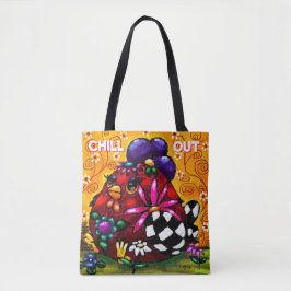 Bolso De Tela Brillante Funky Chunky Floral Pollo colorido