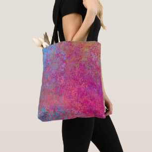 Bolso De Tela Brillante Magenta Sunset Abstract Acrylon Pour