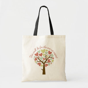 Bolso De Tela Brillante y colorido árbol de corazón de profesore