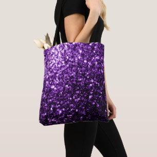 Bolso De Tela Brillantes purpurinas de color morado oscuro